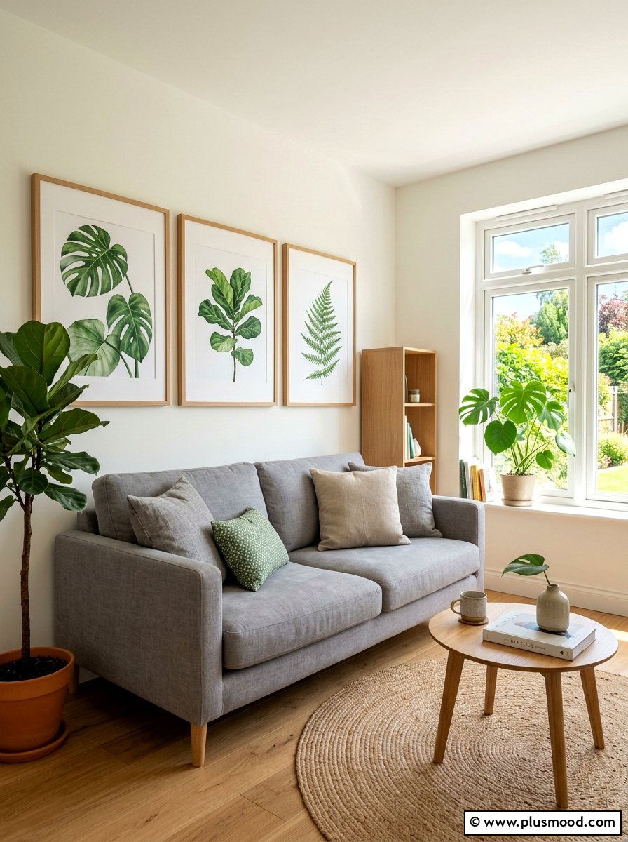 Botanical Wall Art - 25 summer decor ideas for small apartments living room