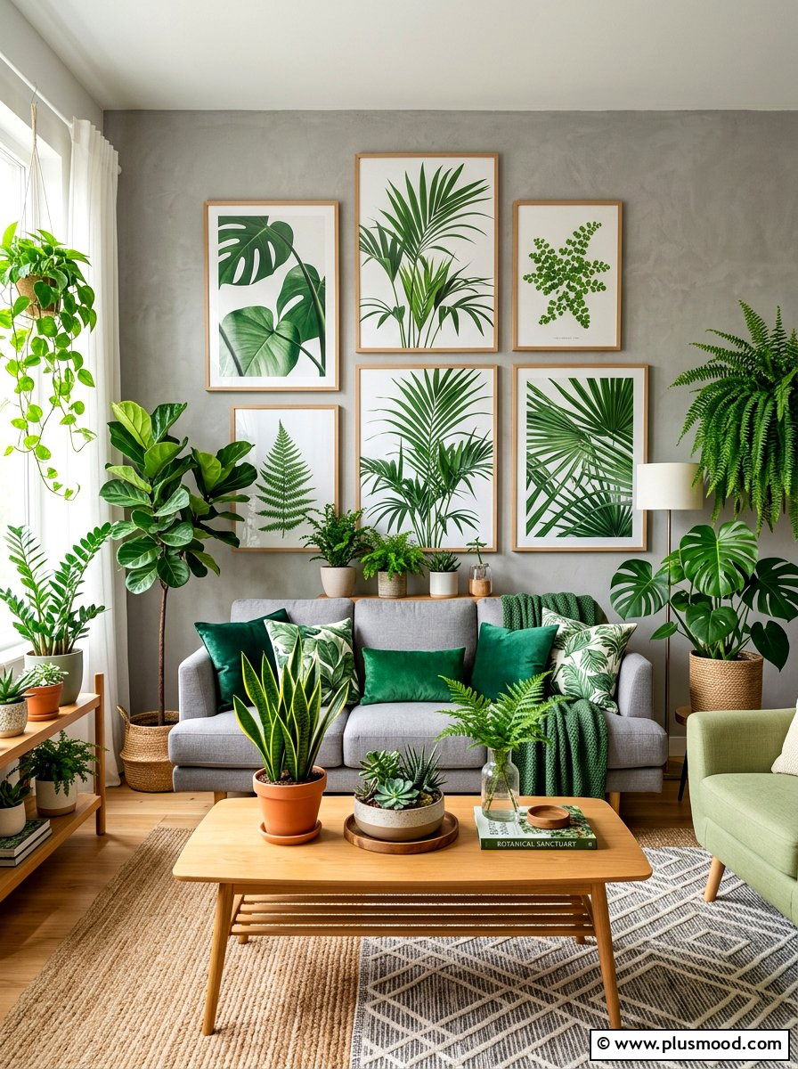Botanical Wall Art Gray Living Room - 25 summer decor ideas for gray living room