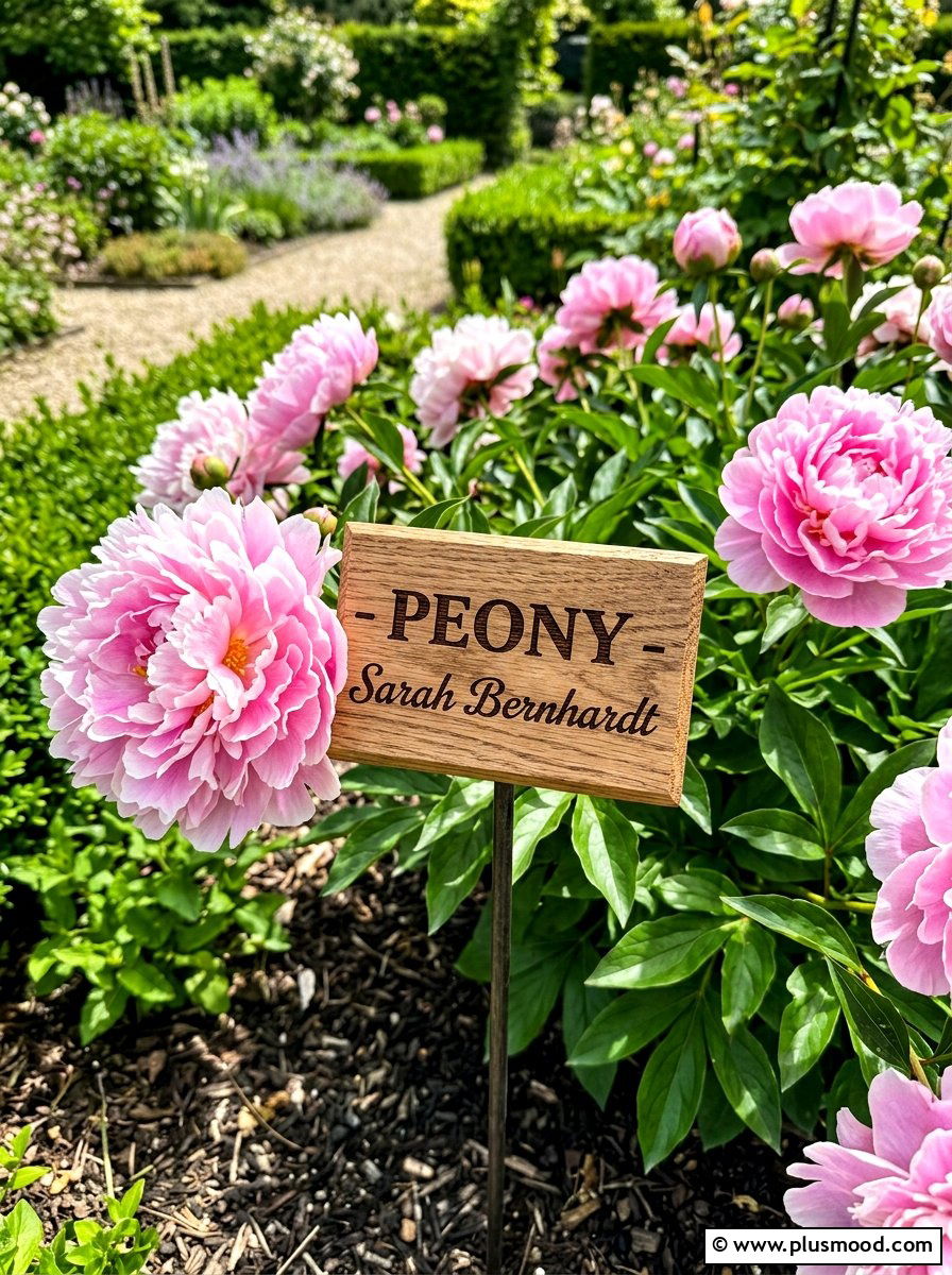 Botanical flower name plaque - 25 outdoor garden decor ideas with wood signs