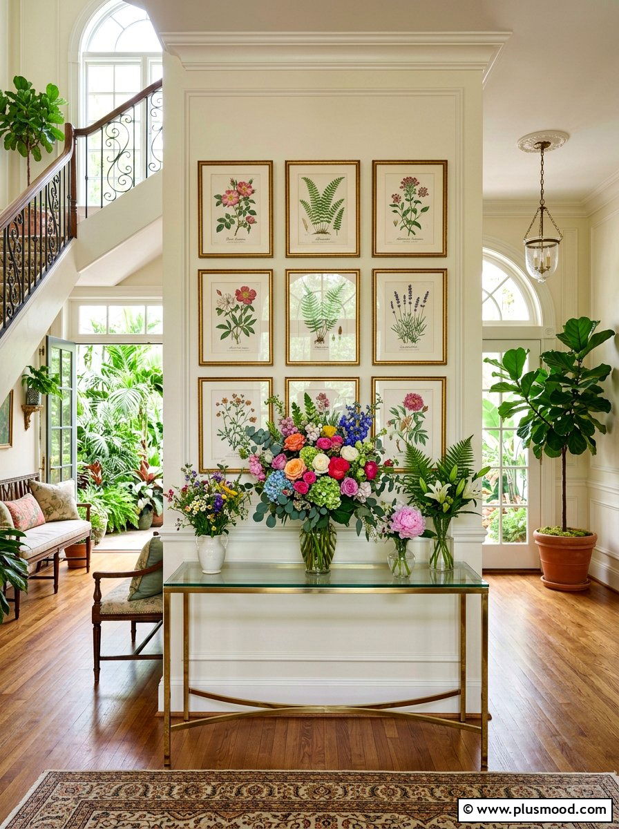 Botanical garden theme foyer - 25 summer entryway decor ideas