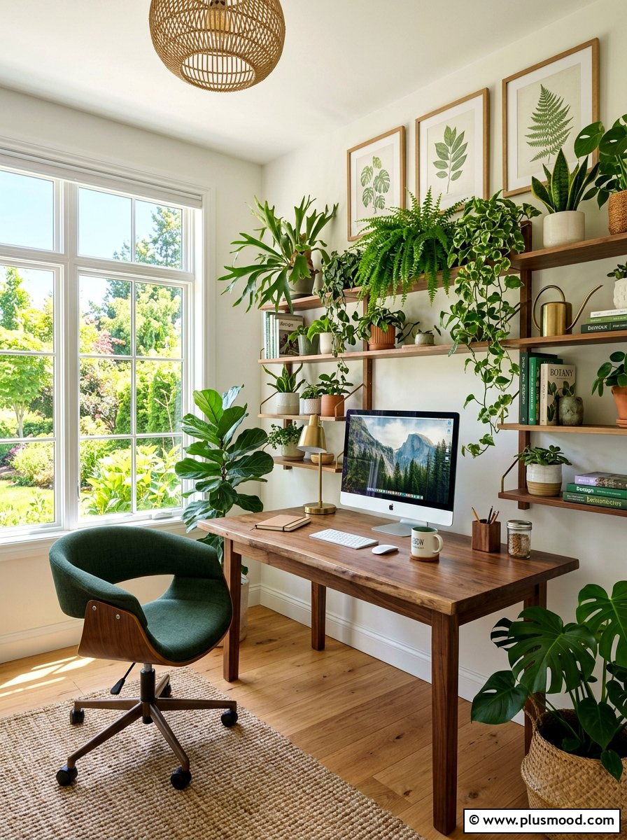 Botanical home office - 25 late summer home refresh ideas