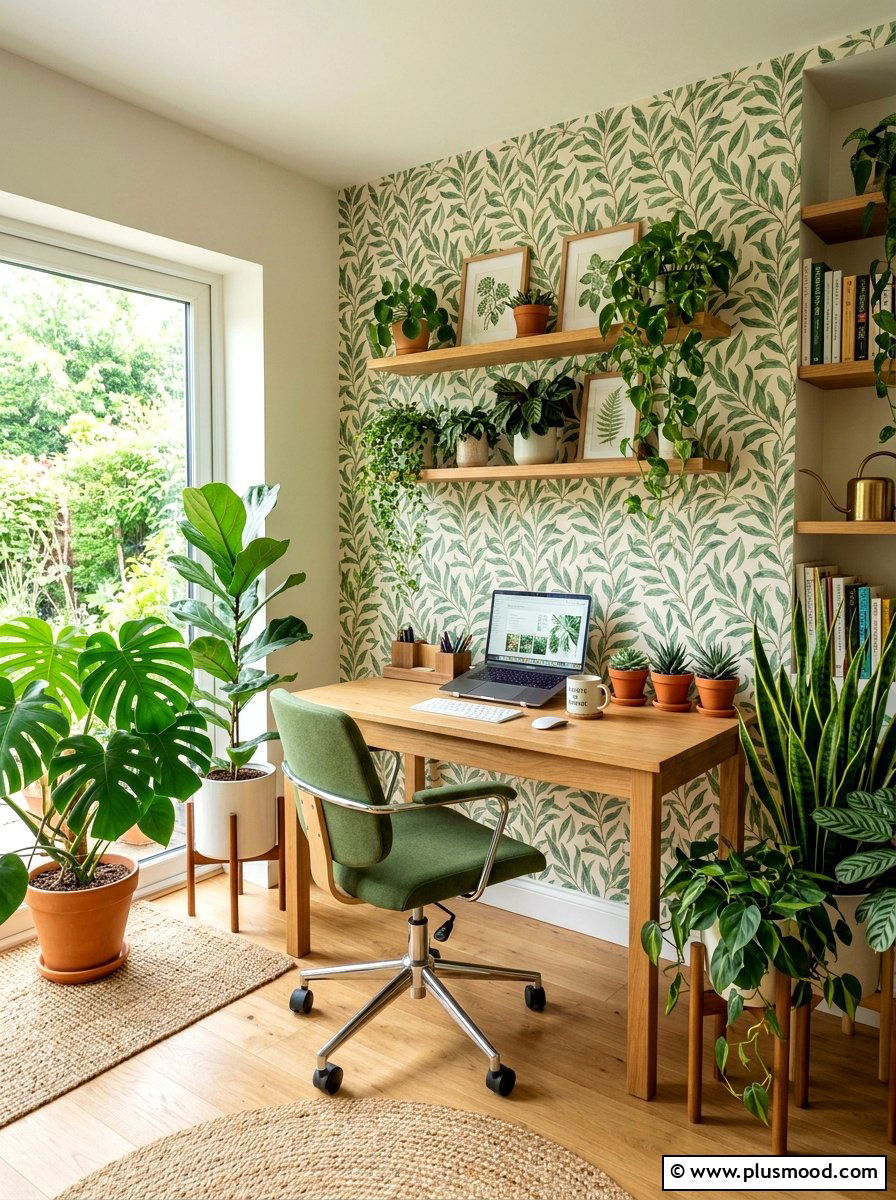 Botanical home office - 25 bright summer decor ideas