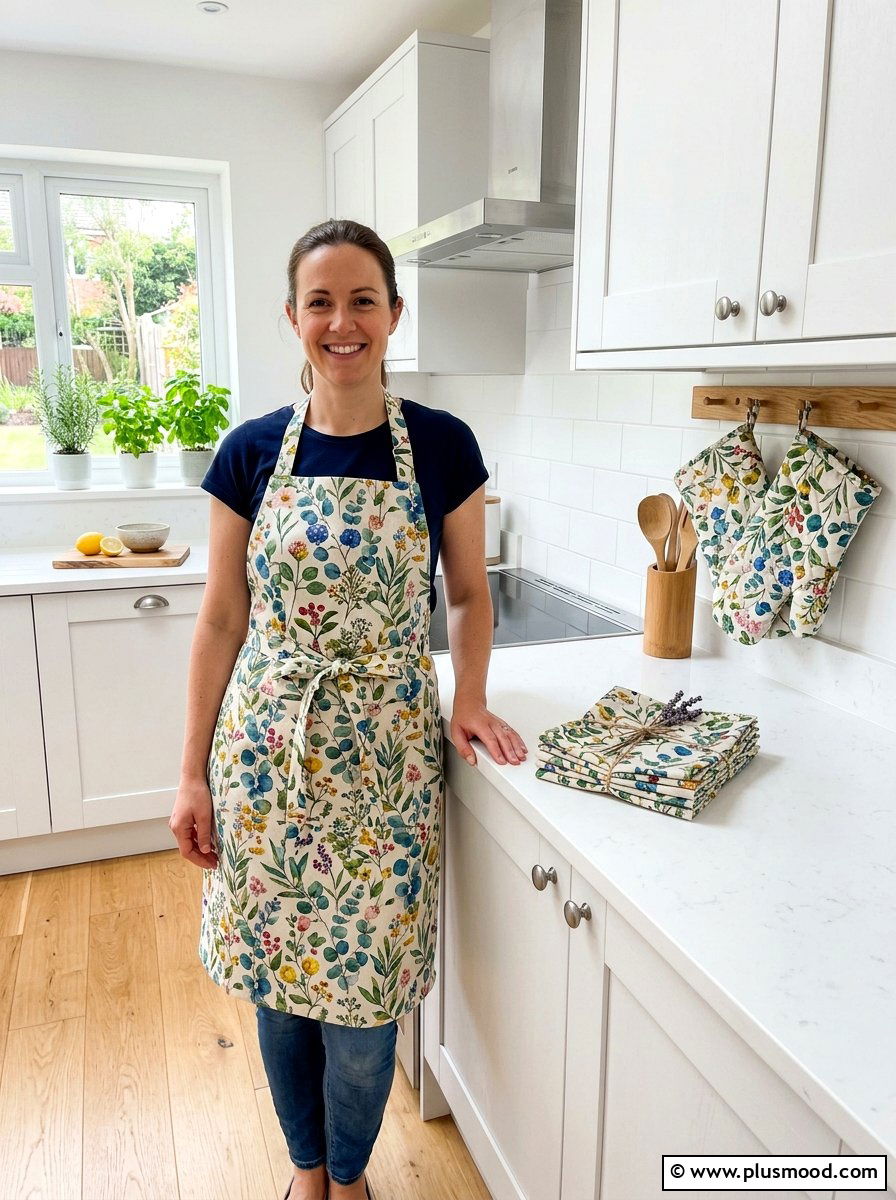 Botanical kitchen textile set - 25 summer floral kitchen decor ideas