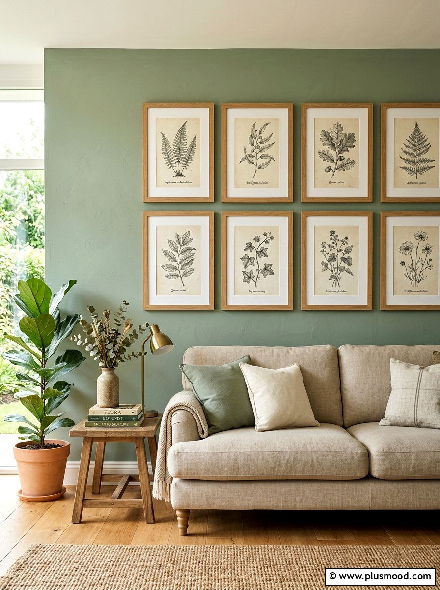 Botanical print wall art - 25 summer to fall living room decor ideas