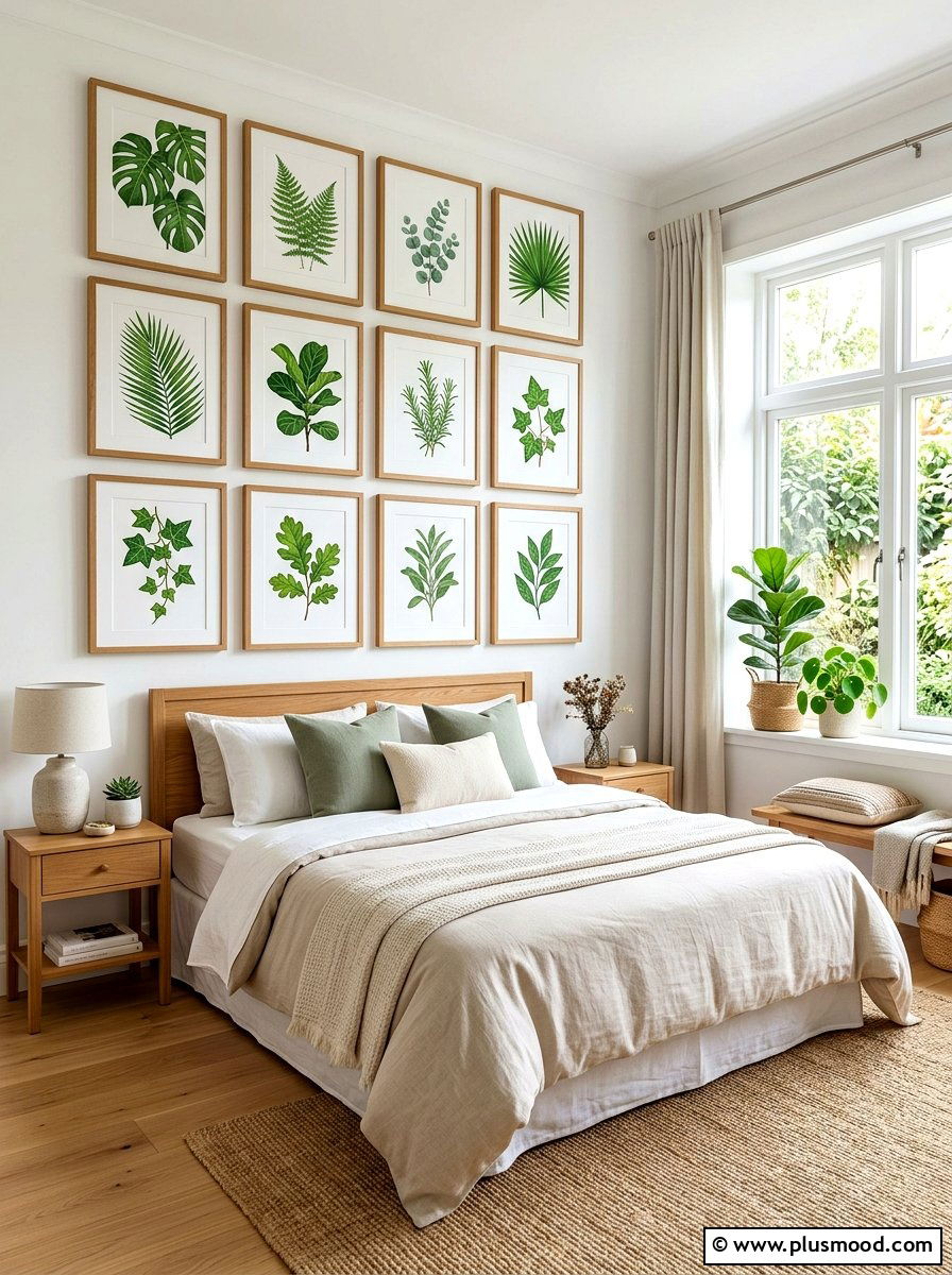 Botanical wall art - 25 late summer bedroom decor ideas