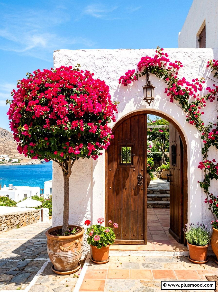 Bougainvillea Topiary Tree - 25 summer topiary ideas for front entry