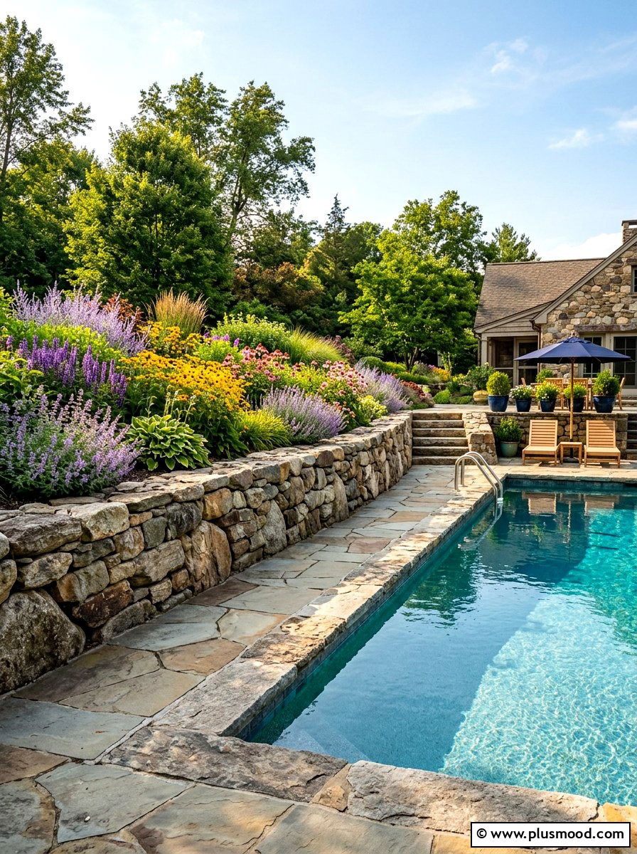 Boulder Retaining Wall Pool - 25 pool landscaping ideas with boulders
