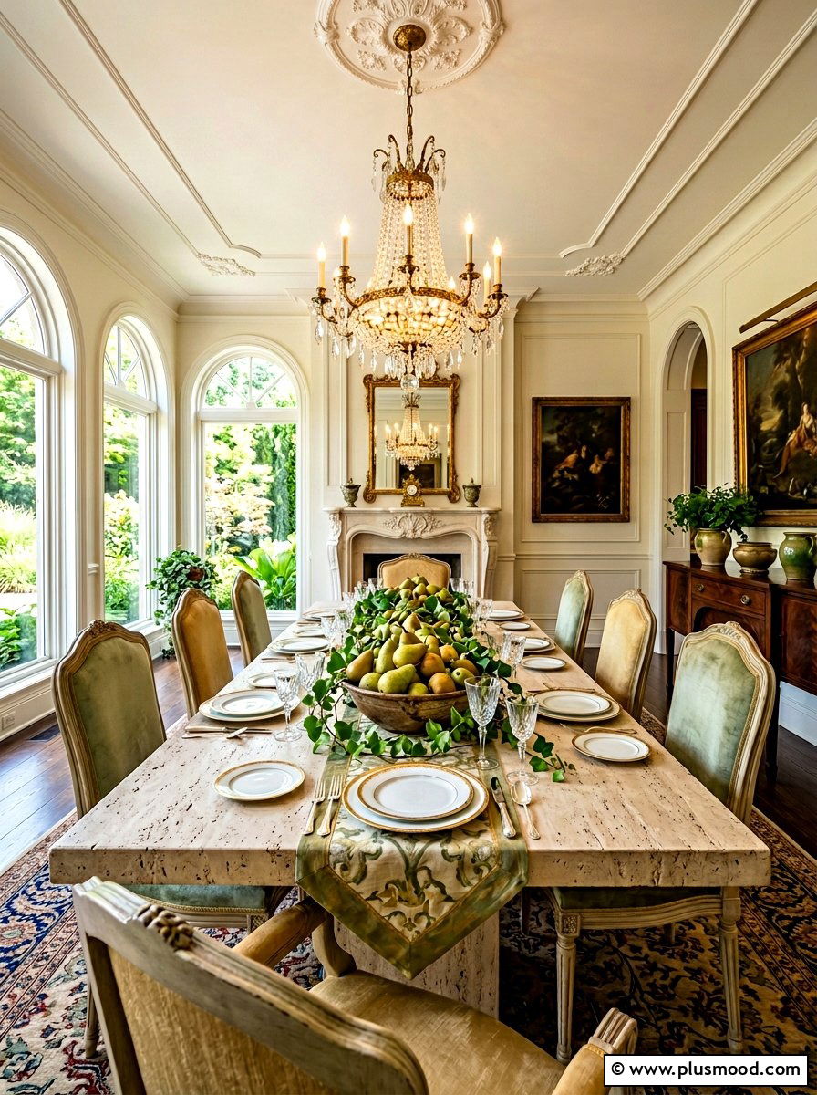 Bowl of Pears and Greenery - 25 summer to fall centerpiece ideas