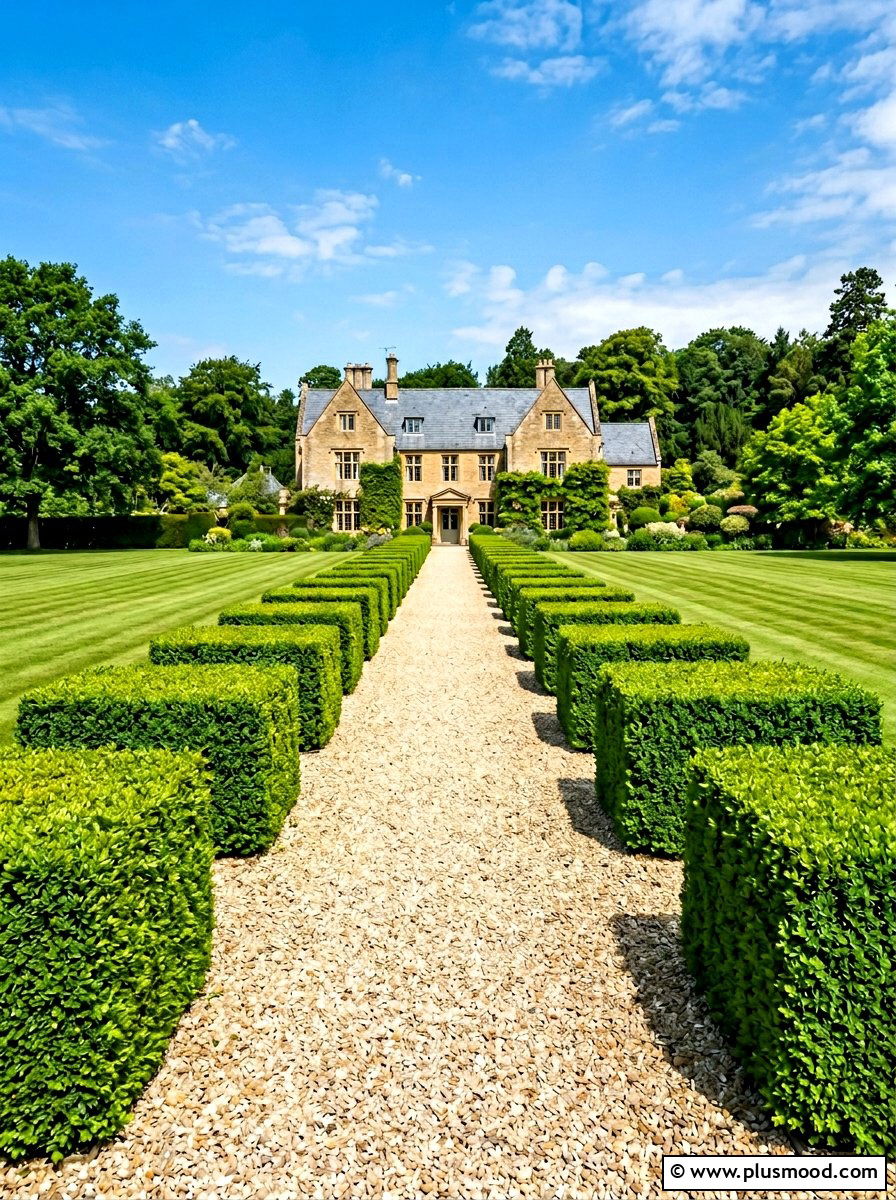 Boxwood Driveway Hedge - 25 summer driveway landscaping ideas