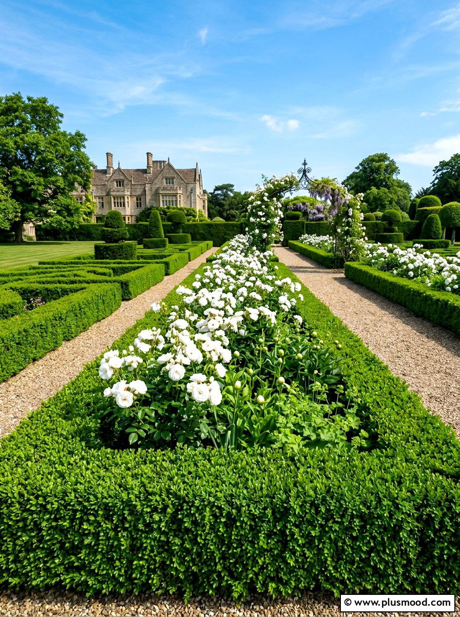 Boxwood Hedge Border - 25 summer flower bed edging ideas