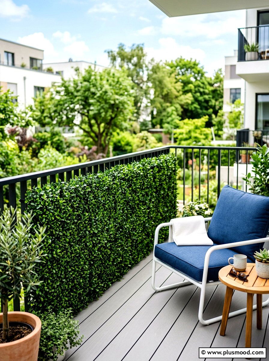 Boxwood Hedge Privacy Panels - 25 summer front porch decor ideas for apartments
