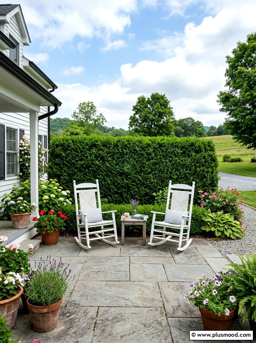 Boxwood Privacy Hedge - 25 summer farmhouse patio ideas