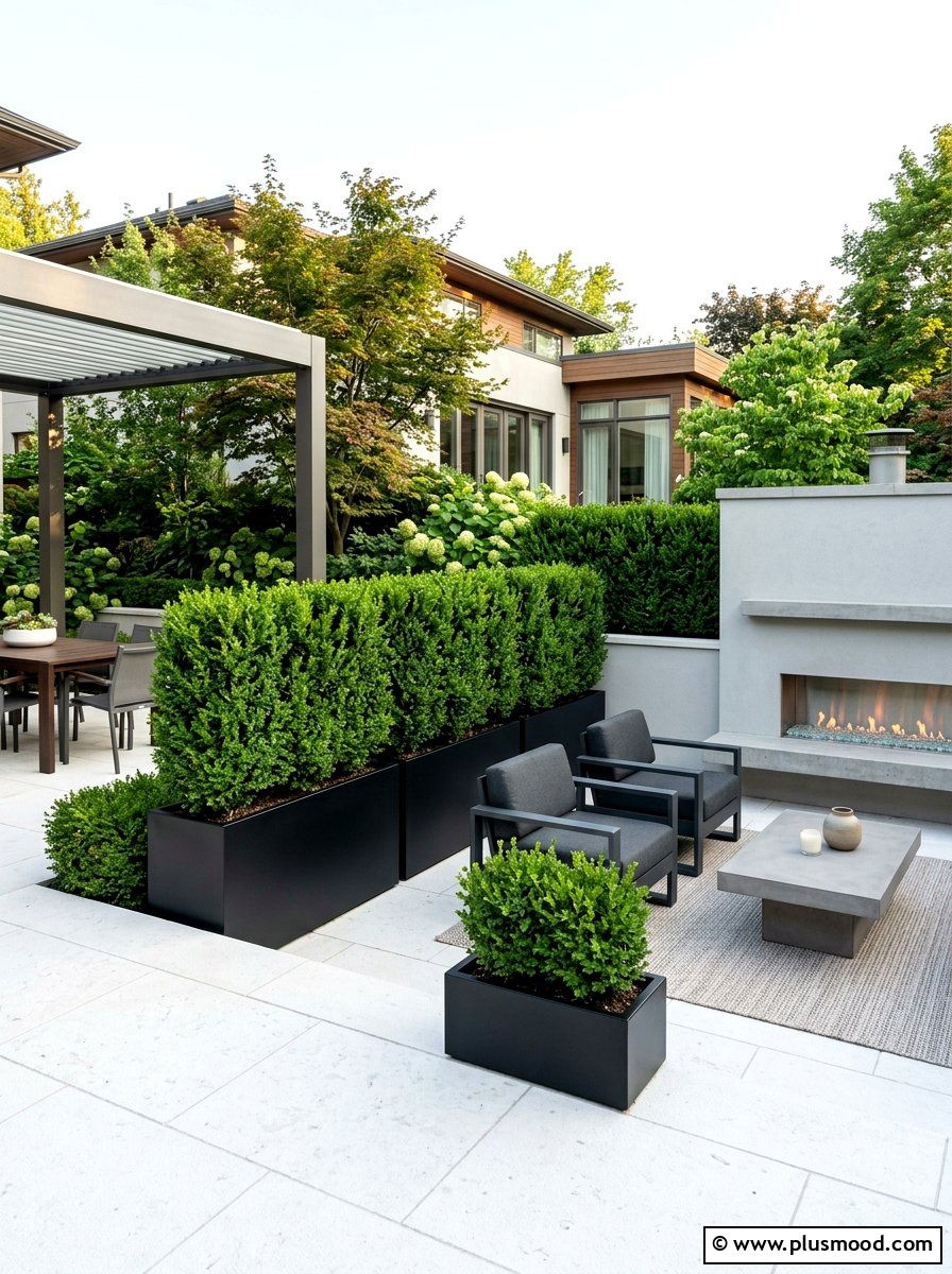 Boxwood Privacy Wall - 25 small backyard ideas for privacy