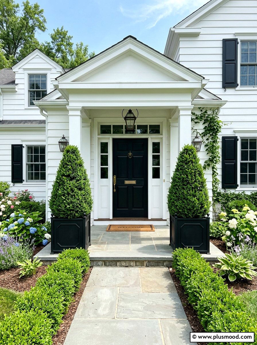Boxwood Topiary Tree - 25 summer front porch decor ideas for white house