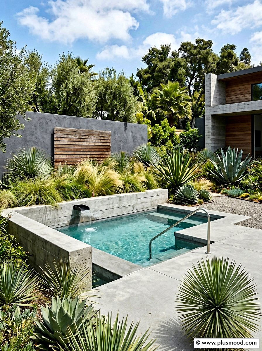 Boxwood hedge around pool - 25 pool landscaping ideas with privacy hedge