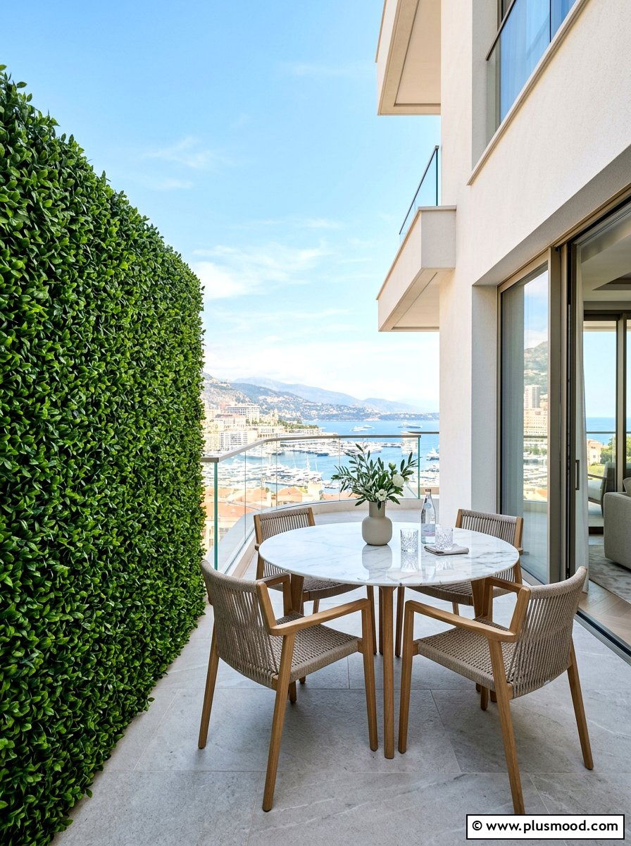 Boxwood hedge wall - 25 summer balcony privacy ideas