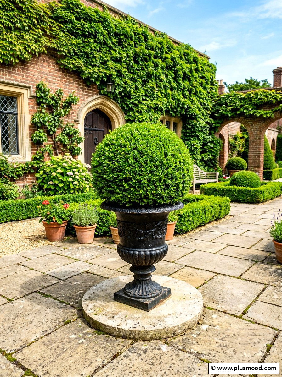 Boxwood pot - 25 summer planter ideas for shade