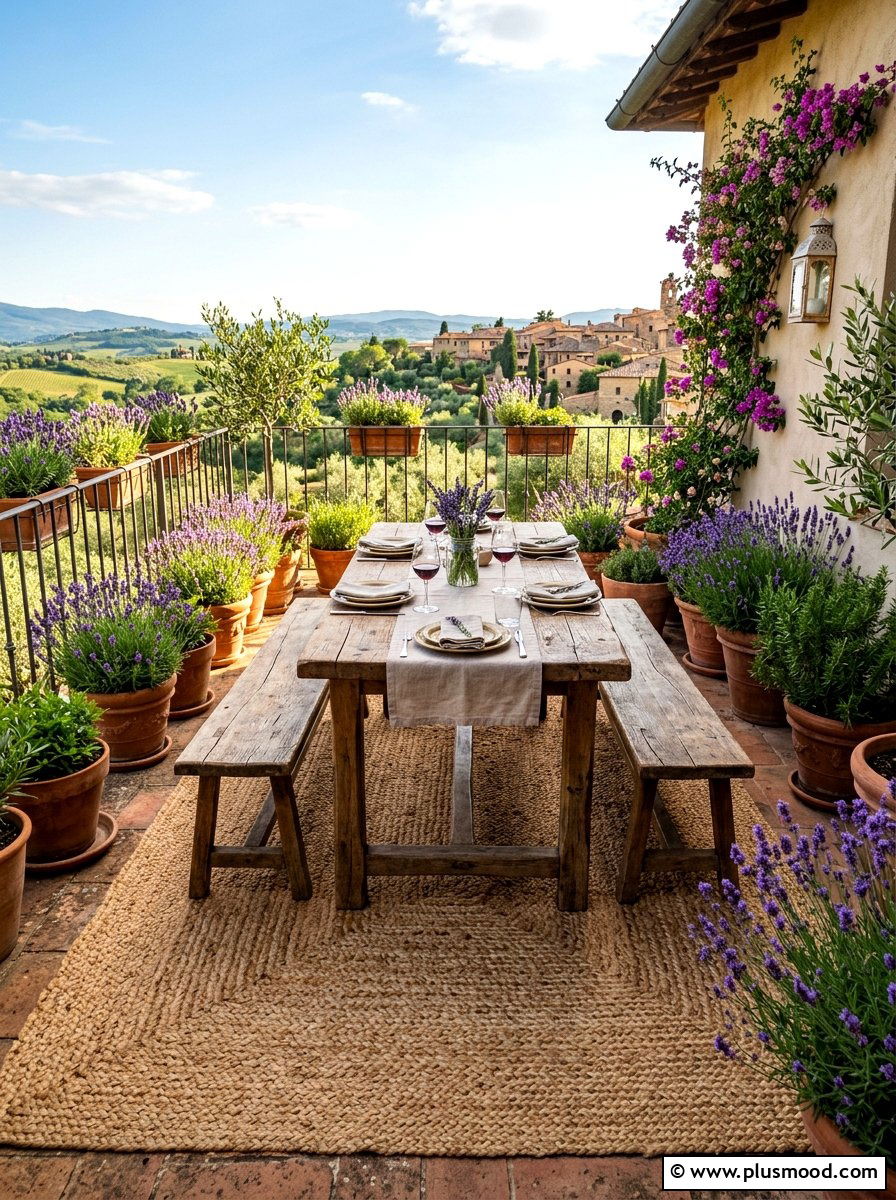 Braided jute rug - 25 summer balcony floor decor ideas