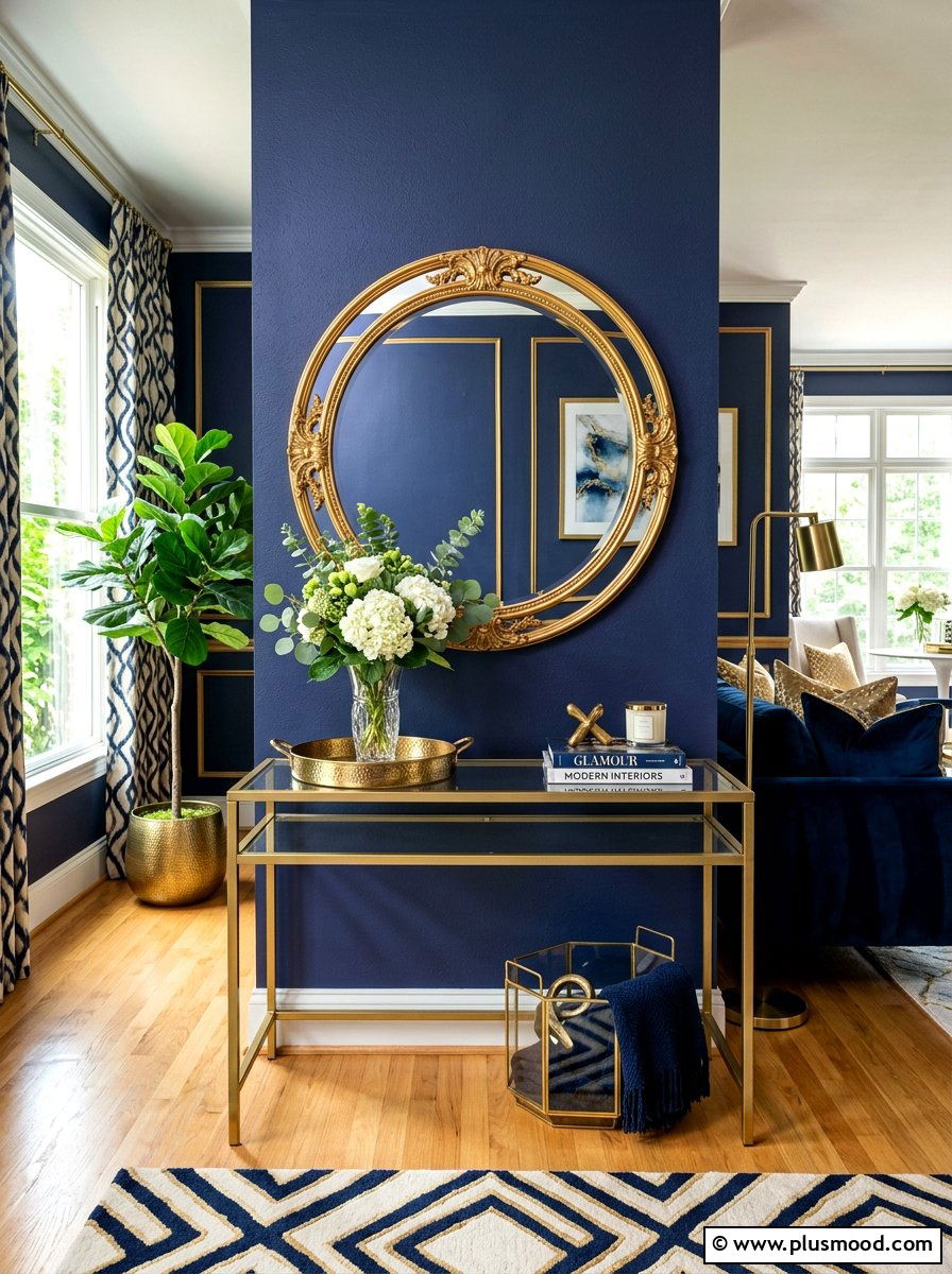 Brass Accent Console Table - 25 summer console table ideas for living room