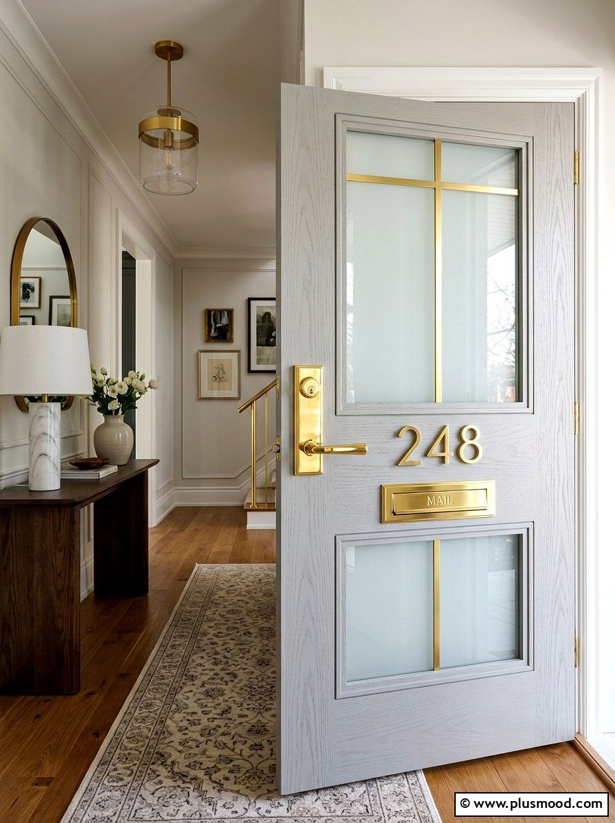 Brass Door Hardware - 25 summer townhouse curb appeal ideas