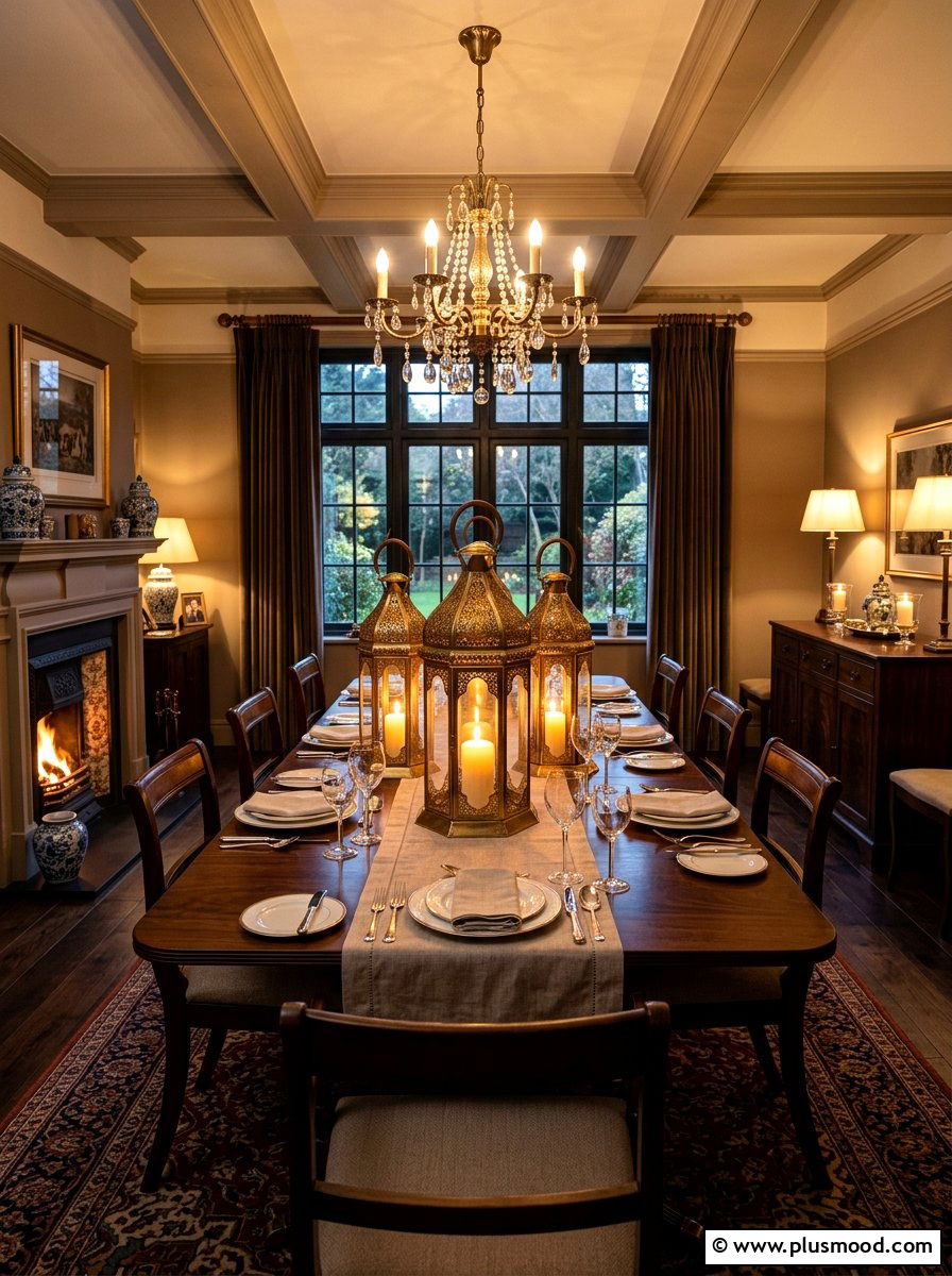 Brass Lanterns - 25 summer to fall table decor ideas