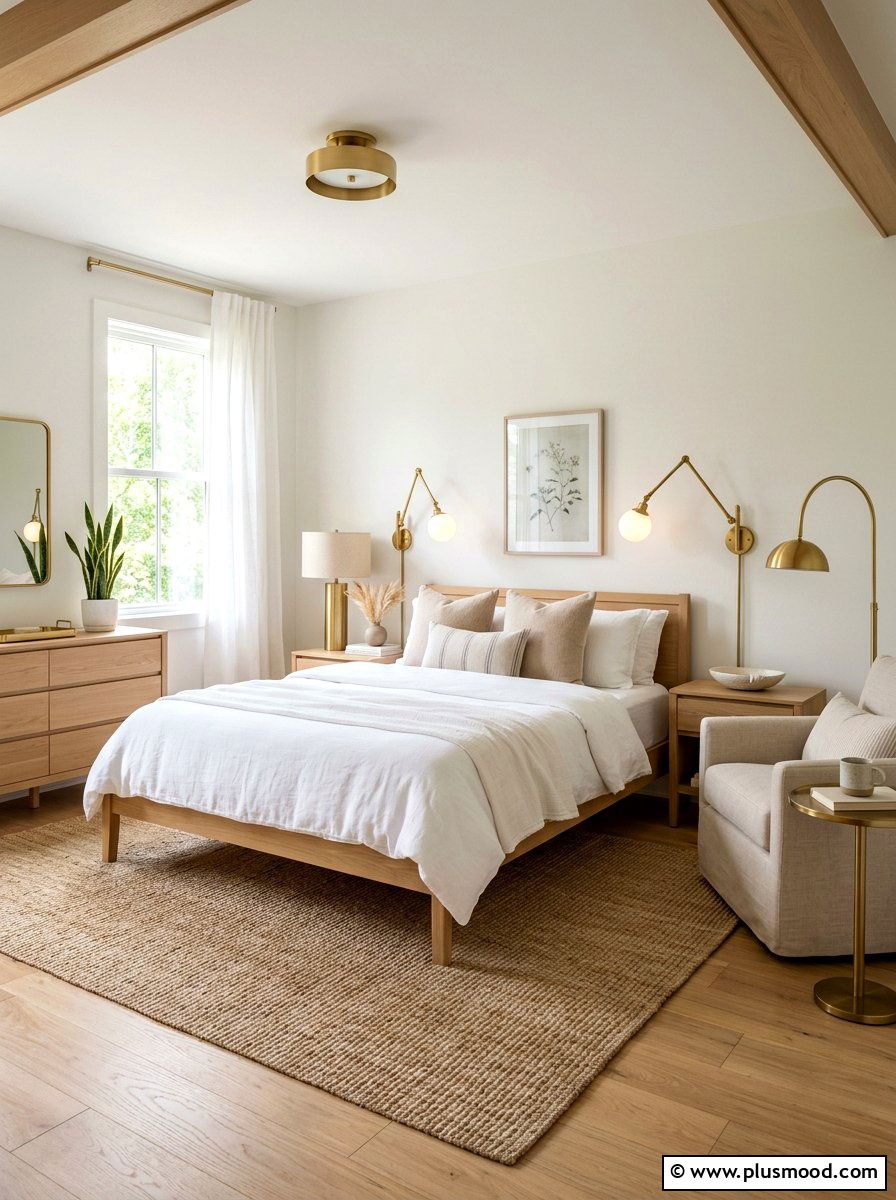Brass Light Summer Bedroom - 25 summer bedroom makeover ideas