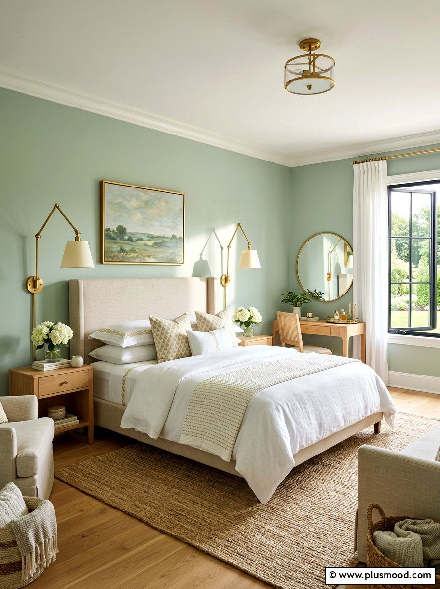 Brass Swing Arm Sconce - 25 summer bedroom lighting ideas