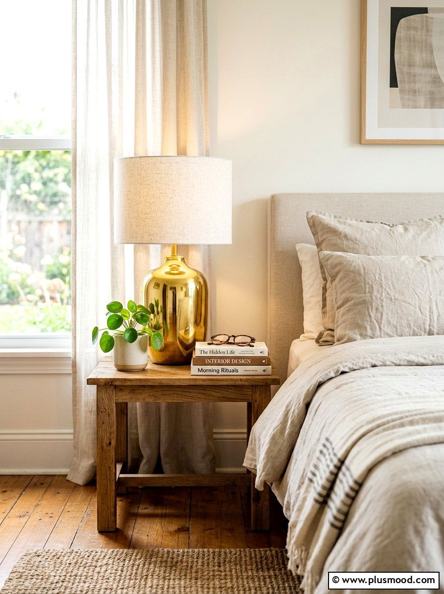 Brass Table Lamp - 25 late summer bedroom ideas