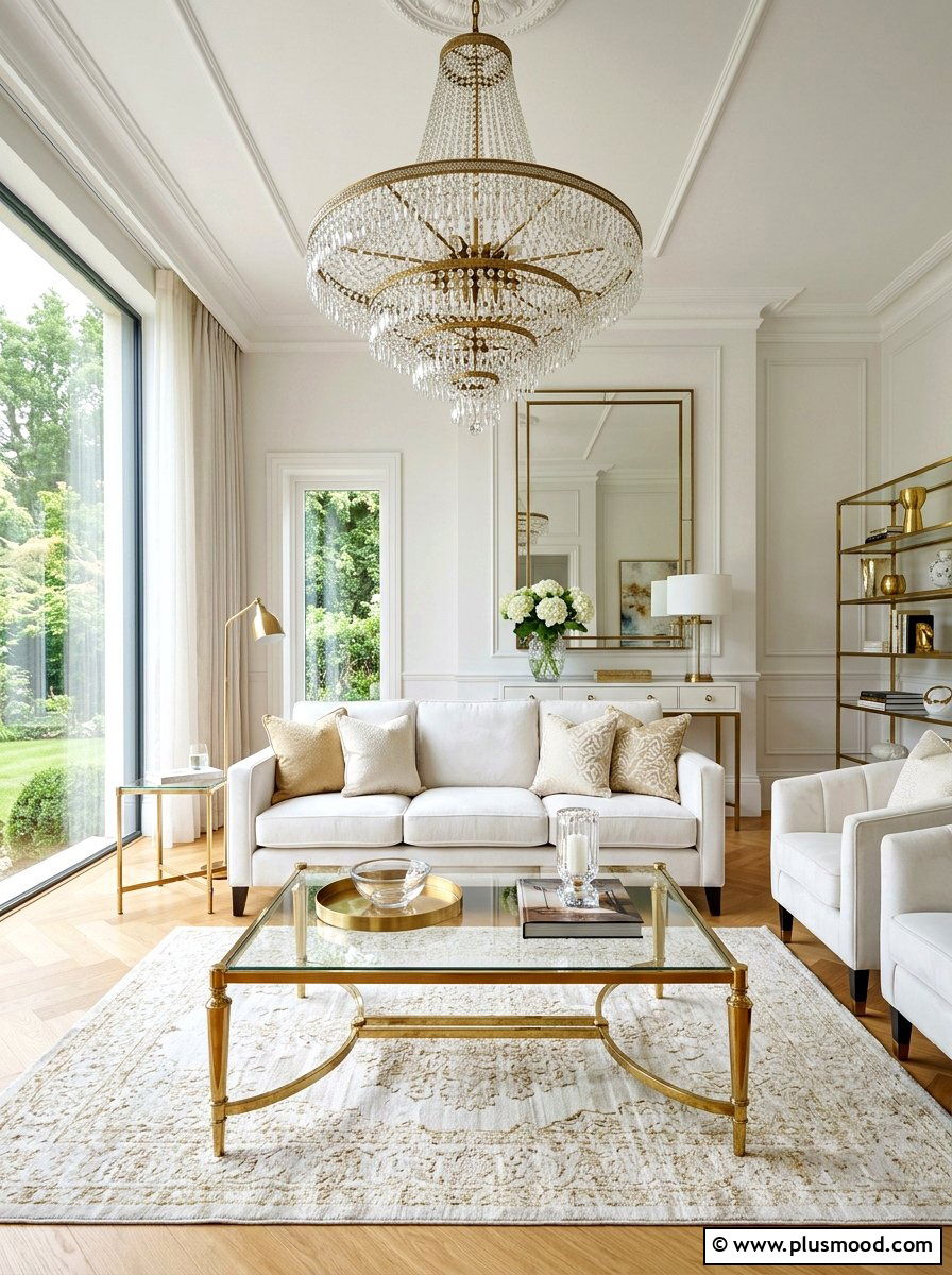 Brass and glass furniture - 25 summer living room styling ideas