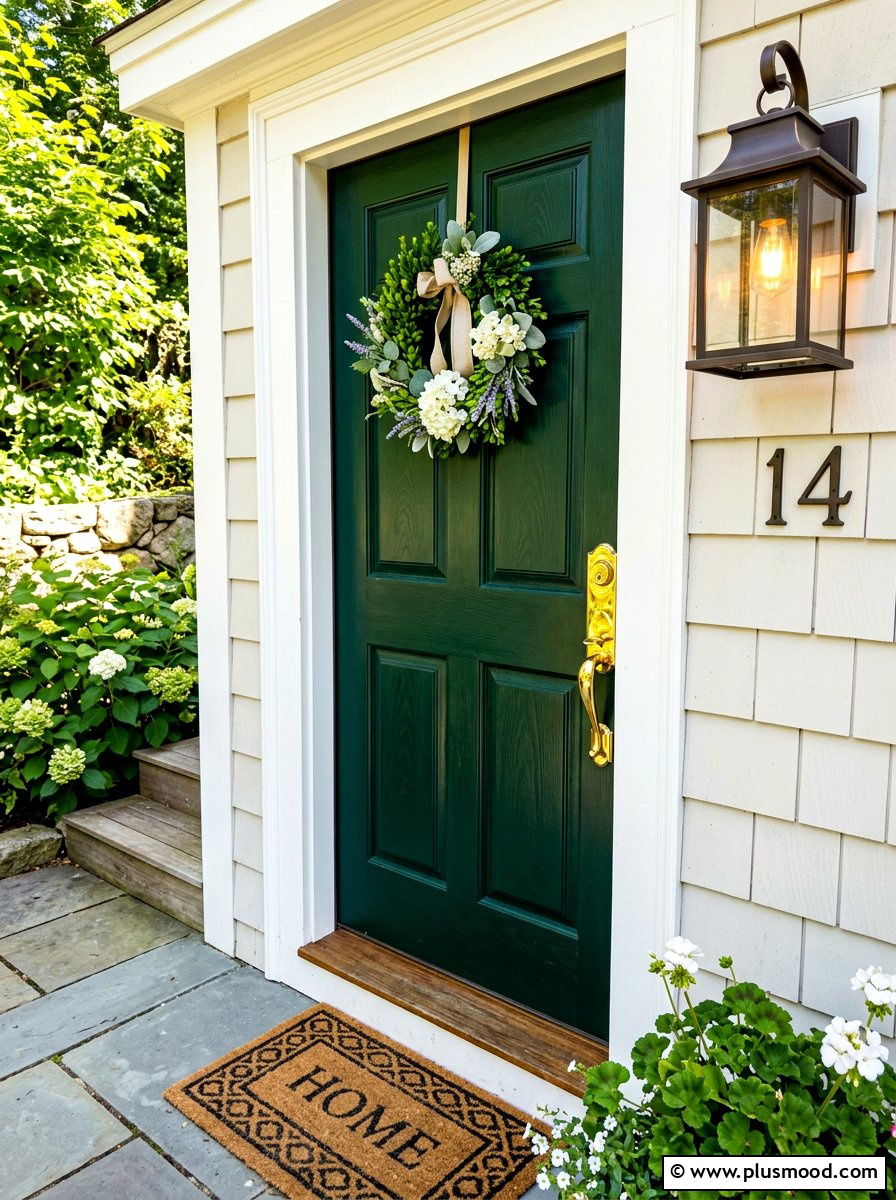 Brass door hardware - 25 summer small porch curb appeal ideas