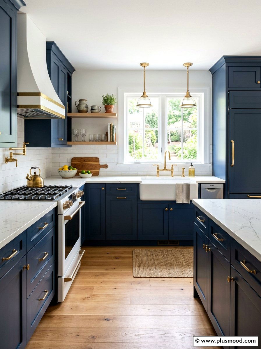 Brass hardware accents - 25 summer cottage kitchen ideas