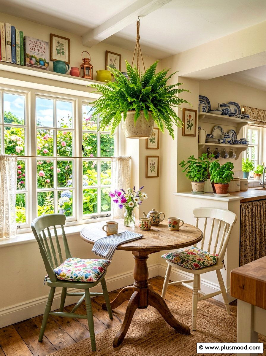 Breakfast nook hanging plant - 25 summer decor ideas with greenery