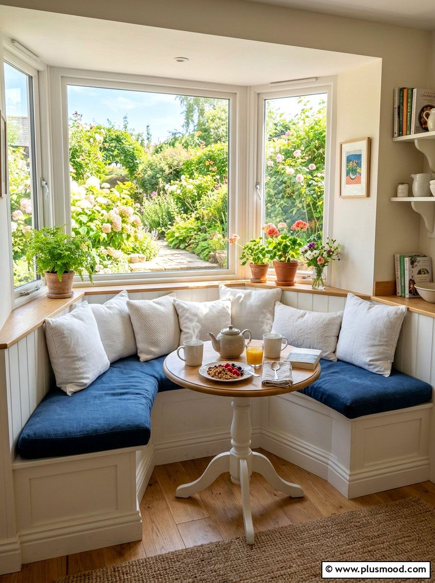 Breakfast nook window seat - 25 summer cottage decor ideas