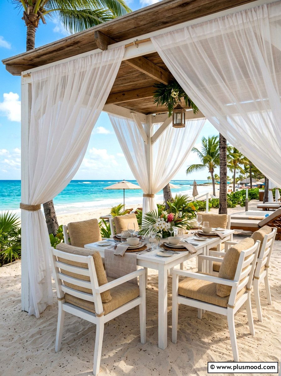 Breezy Cabana Dining Table - 25 summer dining table ideas for summer