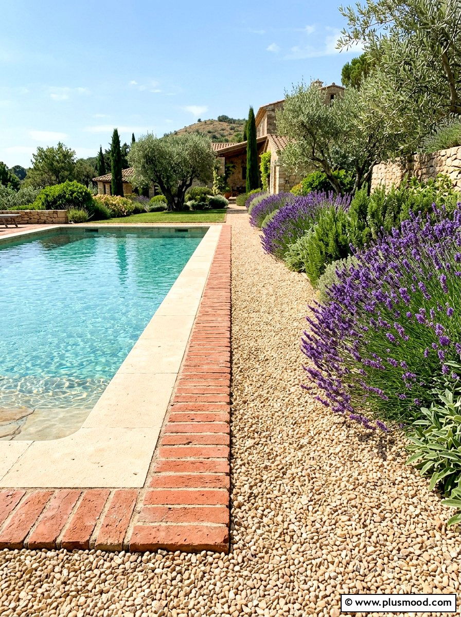 25 Pool Landscaping Ideas With Brick Edging for Classic Charm