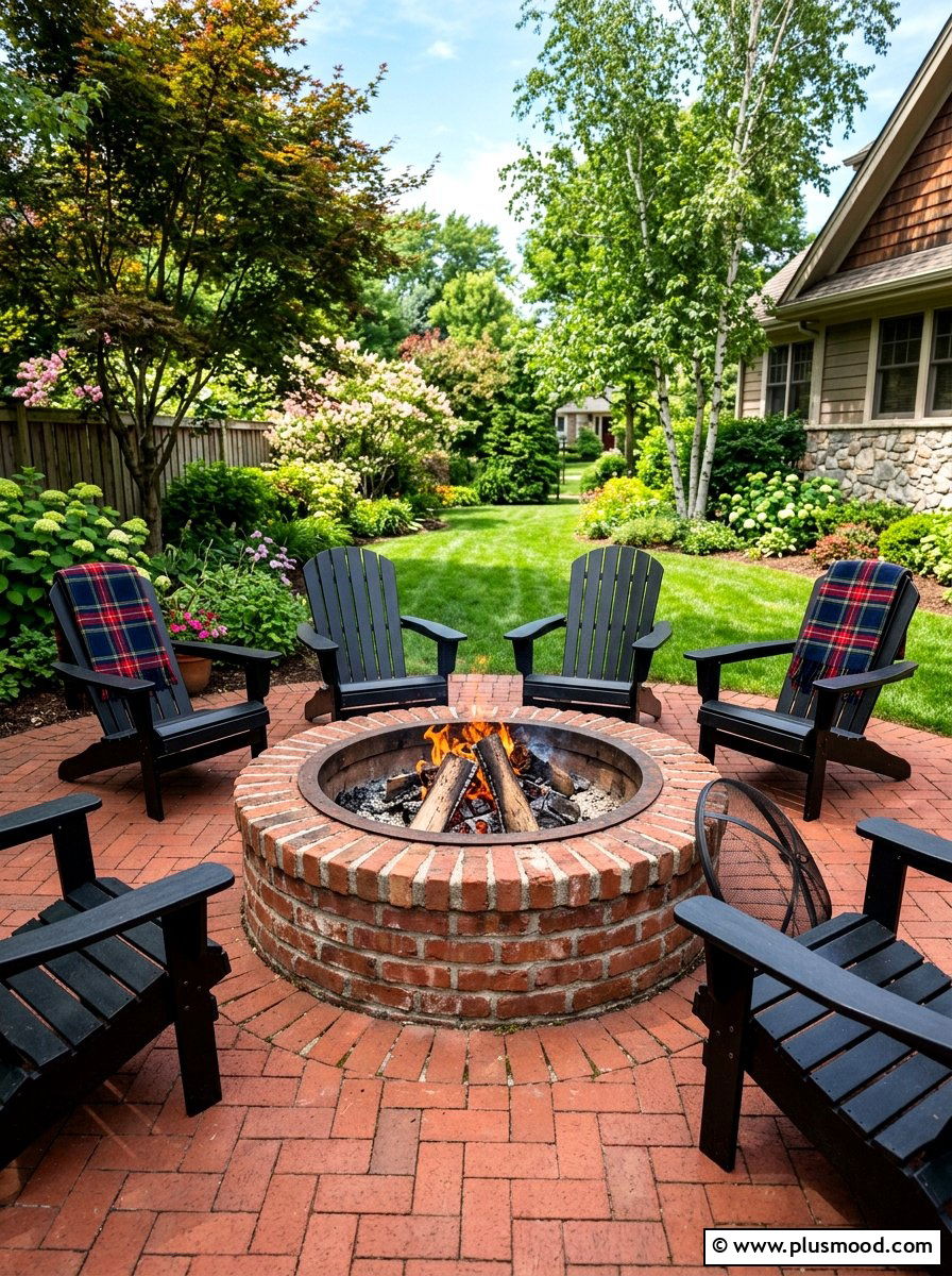 Brick Fire Pit - 25 summer patio fire pit ideas