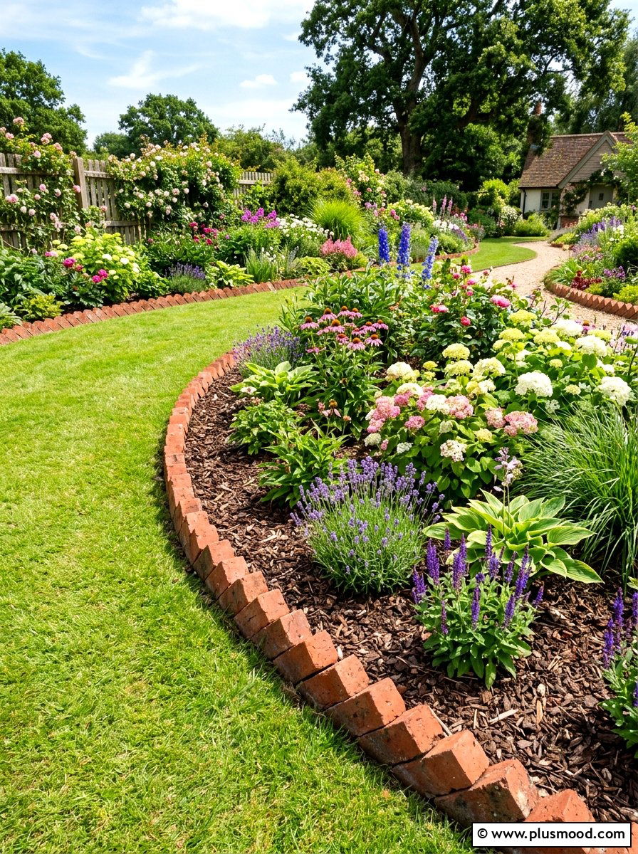 Brick Garden Edging - 25 simple summer garden ideas