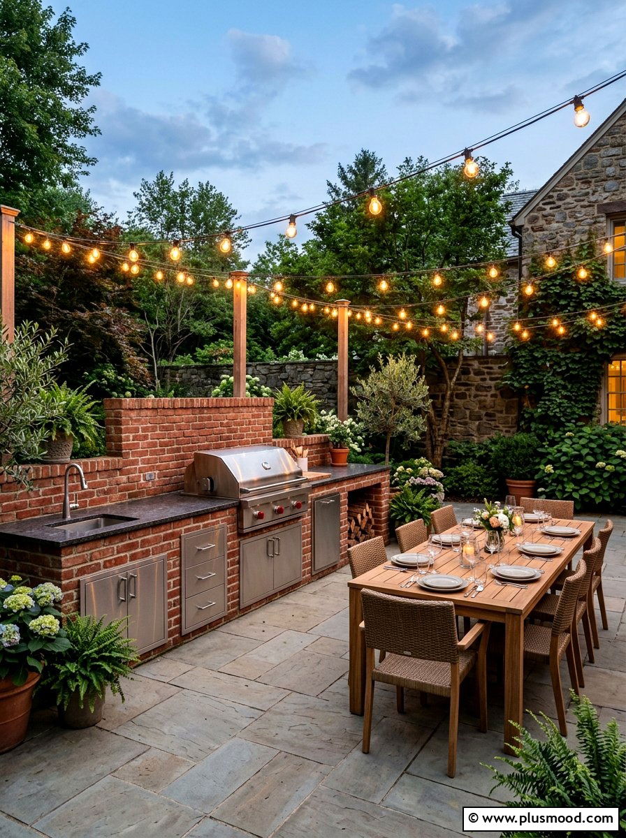 Brick Outdoor Kitchen With Storage - 25 summer backyard grill area ideas