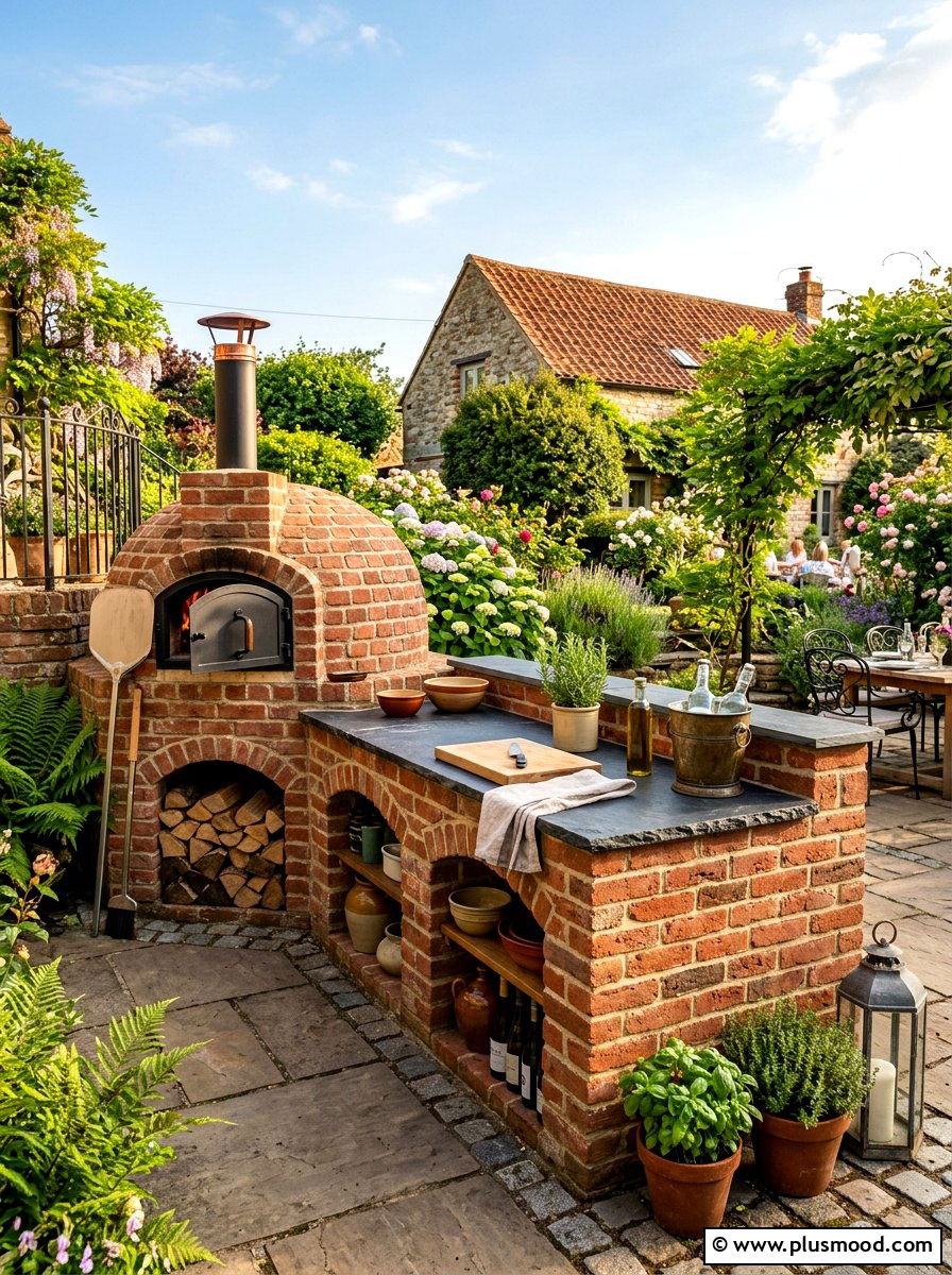 Brick Outdoor Serving Station - 25 summer patio bar ideas