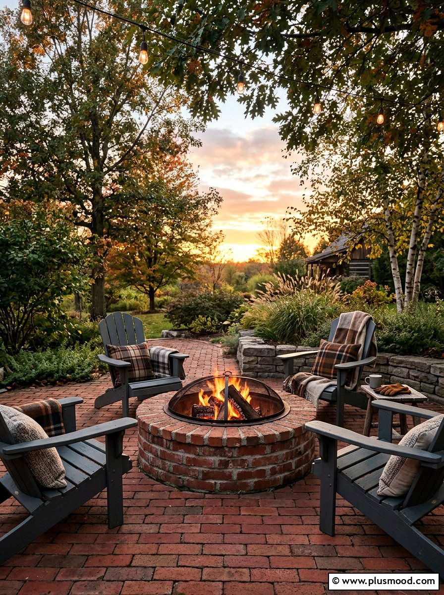 Brick Patio Fire Pit - 25 small backyard ideas with brick patio