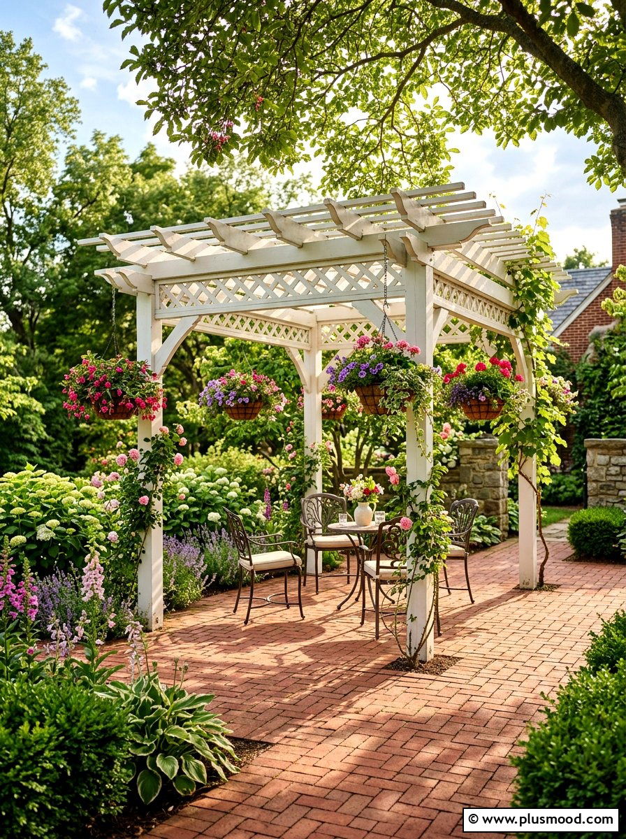 Brick Patio Pergola - 25 small backyard ideas with brick patio