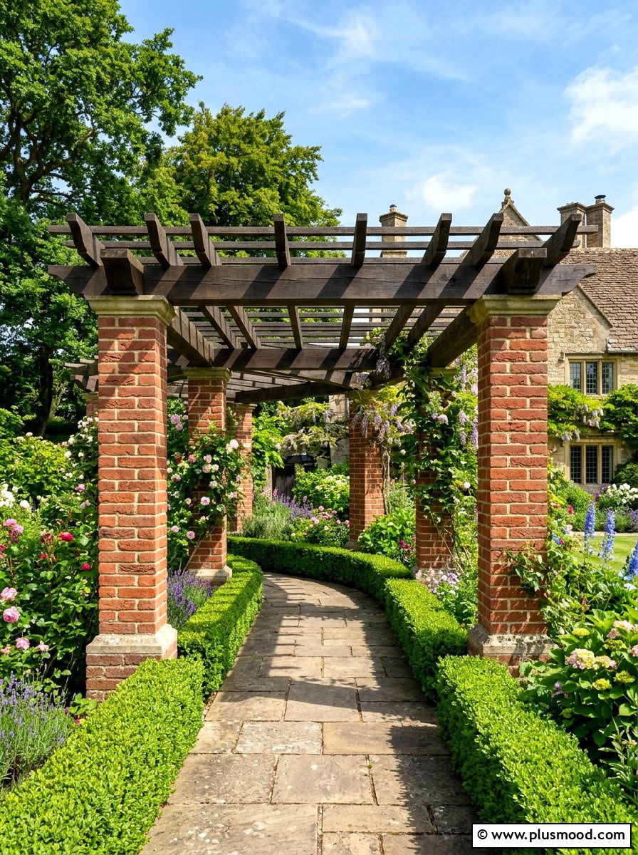 Brick Pillar Pergola - 25 summer backyard pergola ideas