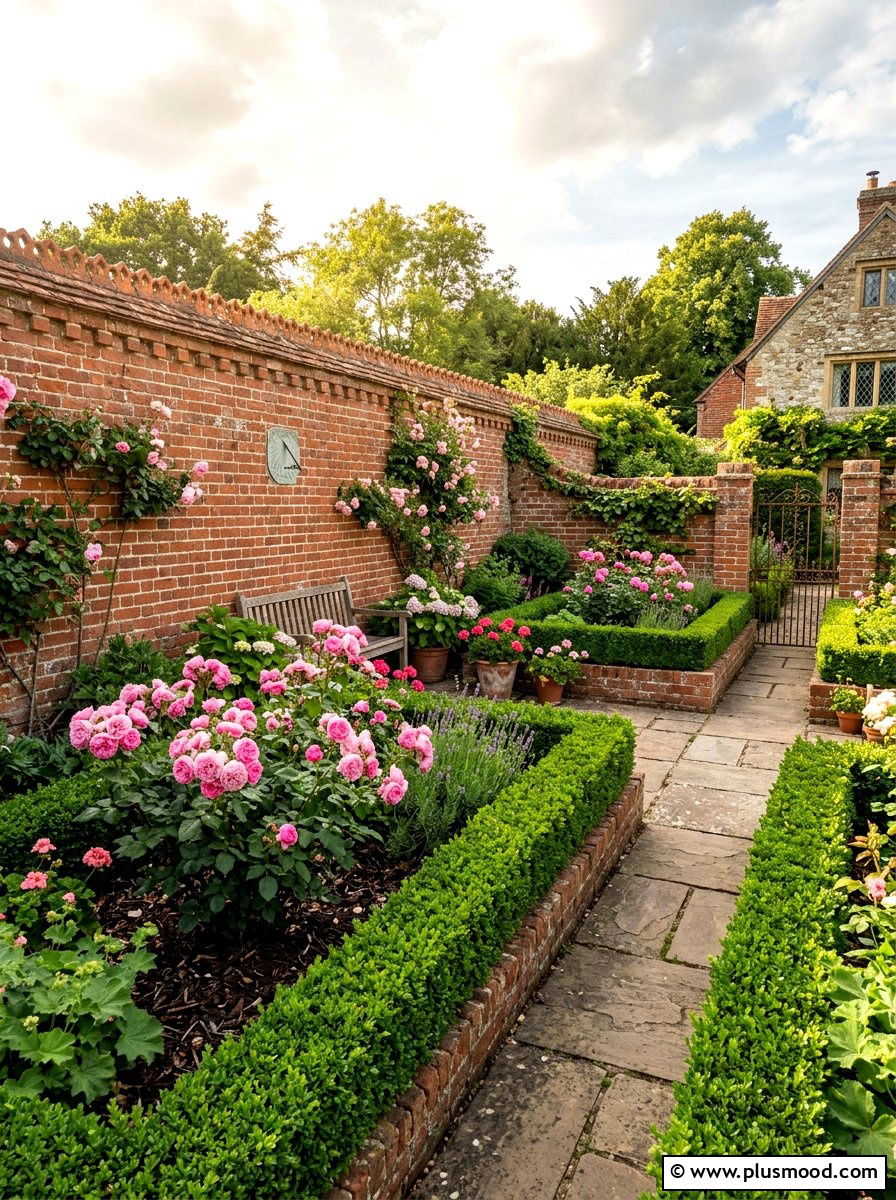 Brick garden wall - 25 small backyard ideas with raised garden