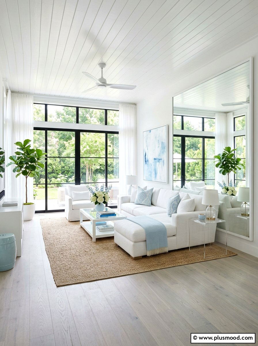 Bright Airy Summer Living Room - 25 summer easy living room makeover ideas