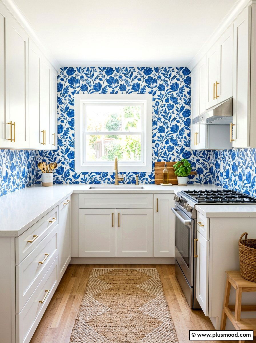 Bright Backsplash Decal - 25 summer small kitchen decor ideas