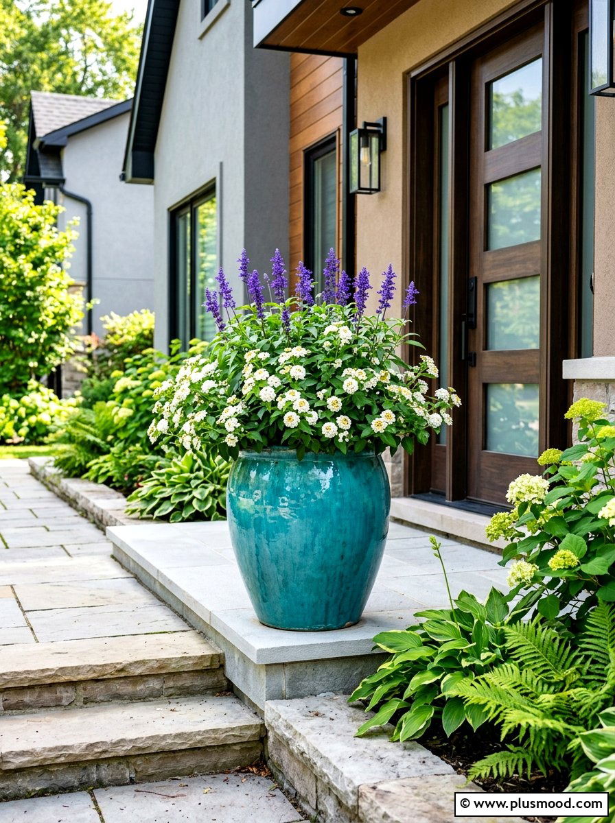Bright Ceramic Porch Pot - 25 summer small planter ideas
