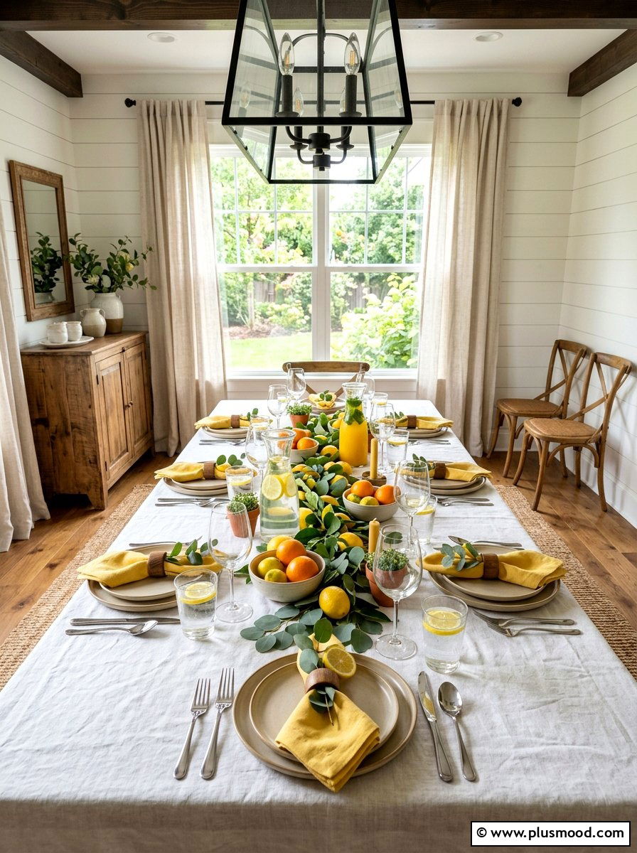 Bright Citrus Table Scape - 25 best summer home decor ideas