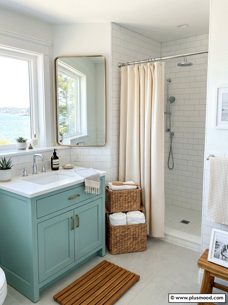 Bright Coastal Bathroom - 25 light and airy summer decor ideas