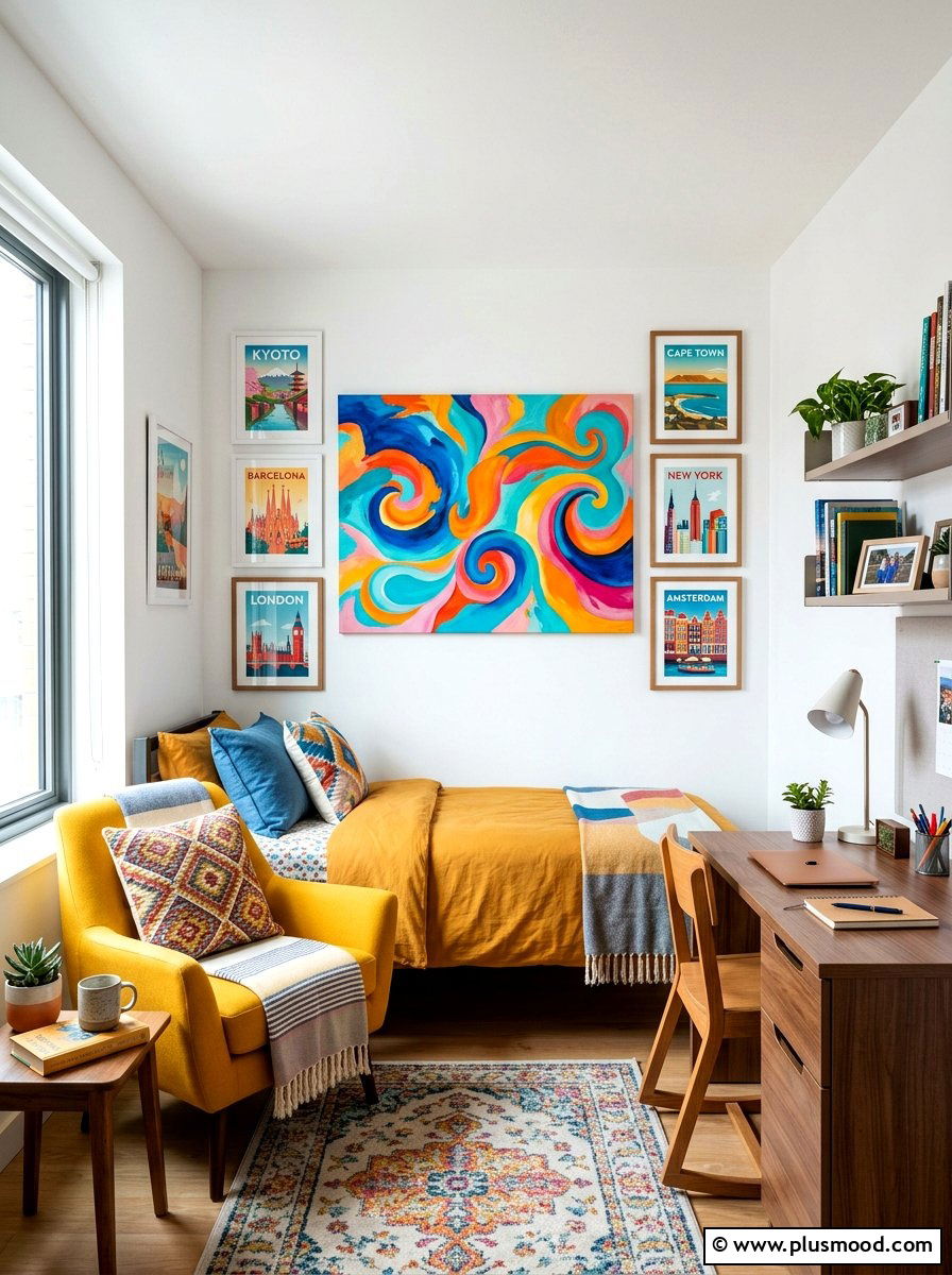 Bright Dorm Wall Art - 25 summer dorm room ideas