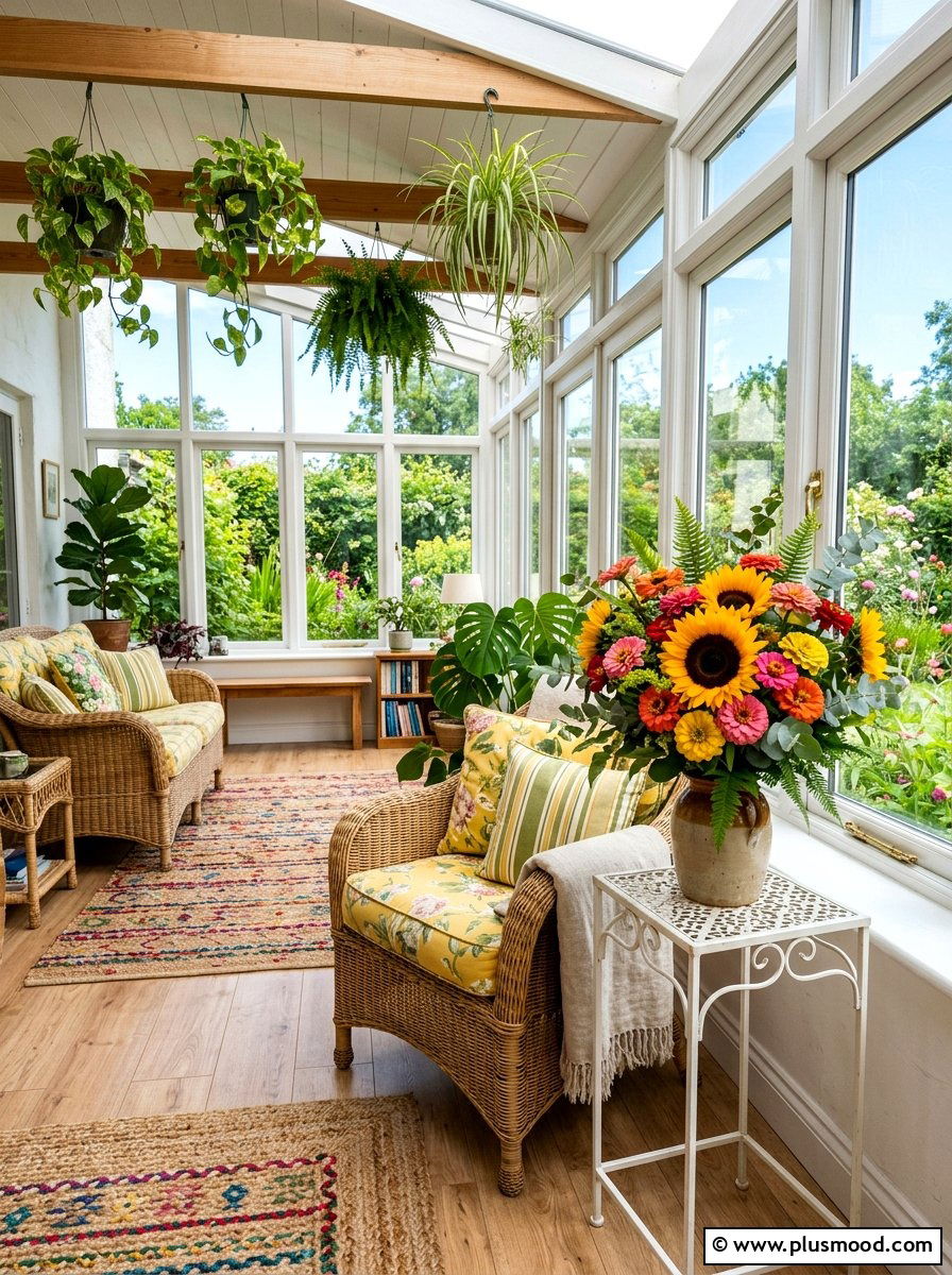 Bright Floral Arrangement - 25 summer end table decor ideas